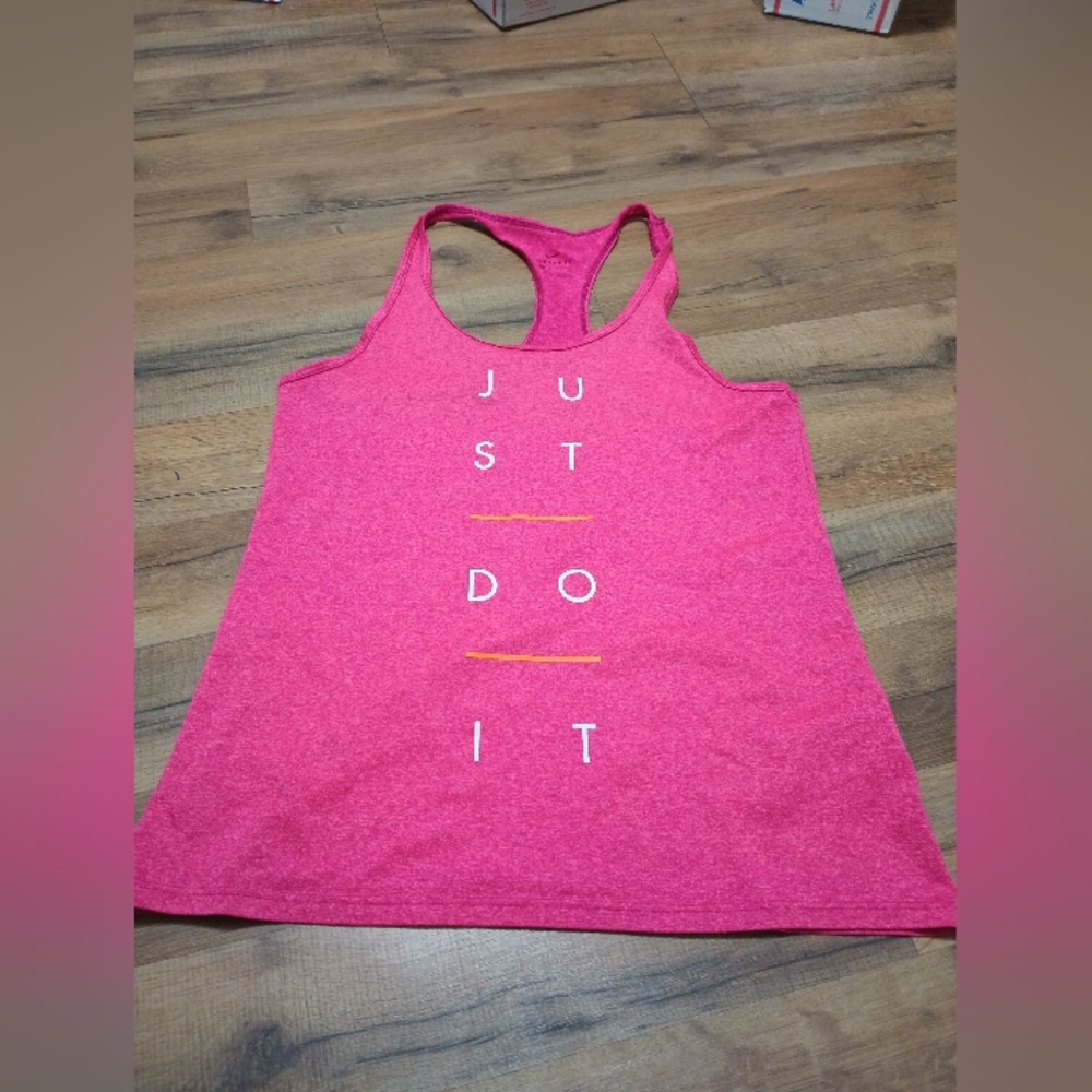 Nike Pink Tank Top with White and Orange Accents